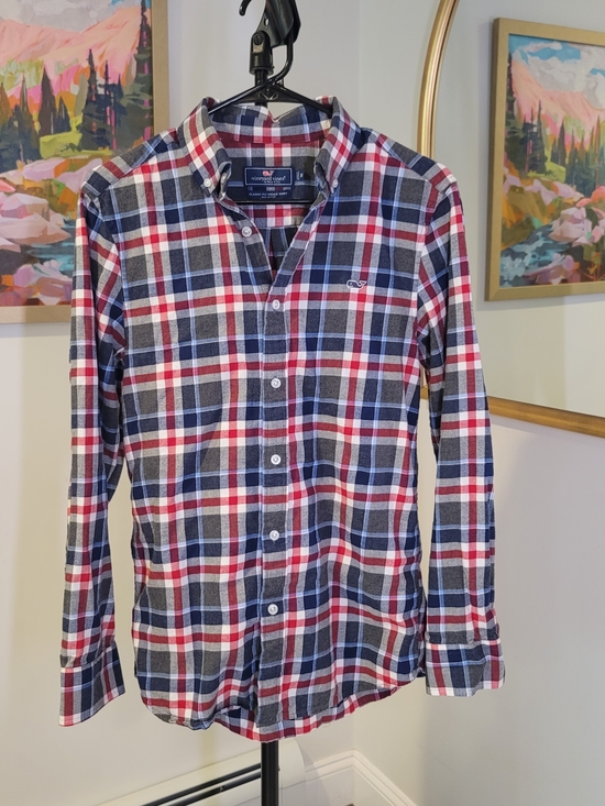 Vineyard Vines Other - VINEYARD VINES Classic Fit Whale Shirt Button Down Navy Blue Red Men's‎ Size XS